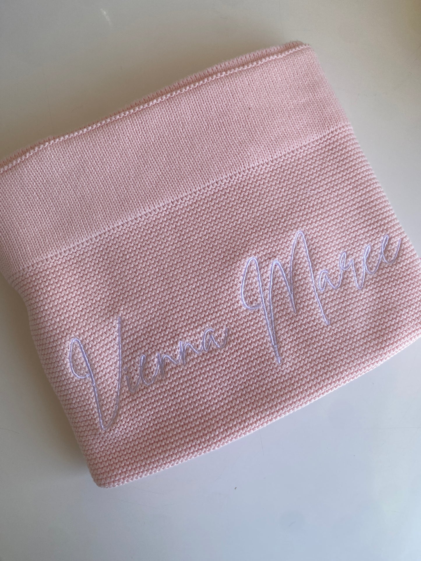 2 Names Personalised Baby Blanket - Sage
