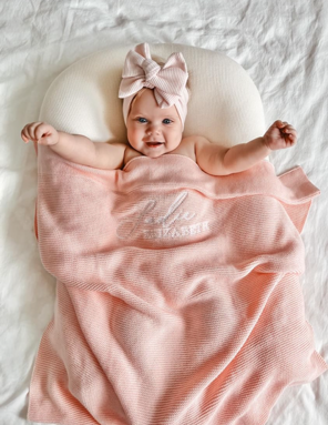 Personalised Baby Blanket - Baby Pink