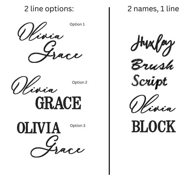 2 Names Personalised Baby Blanket - Brown