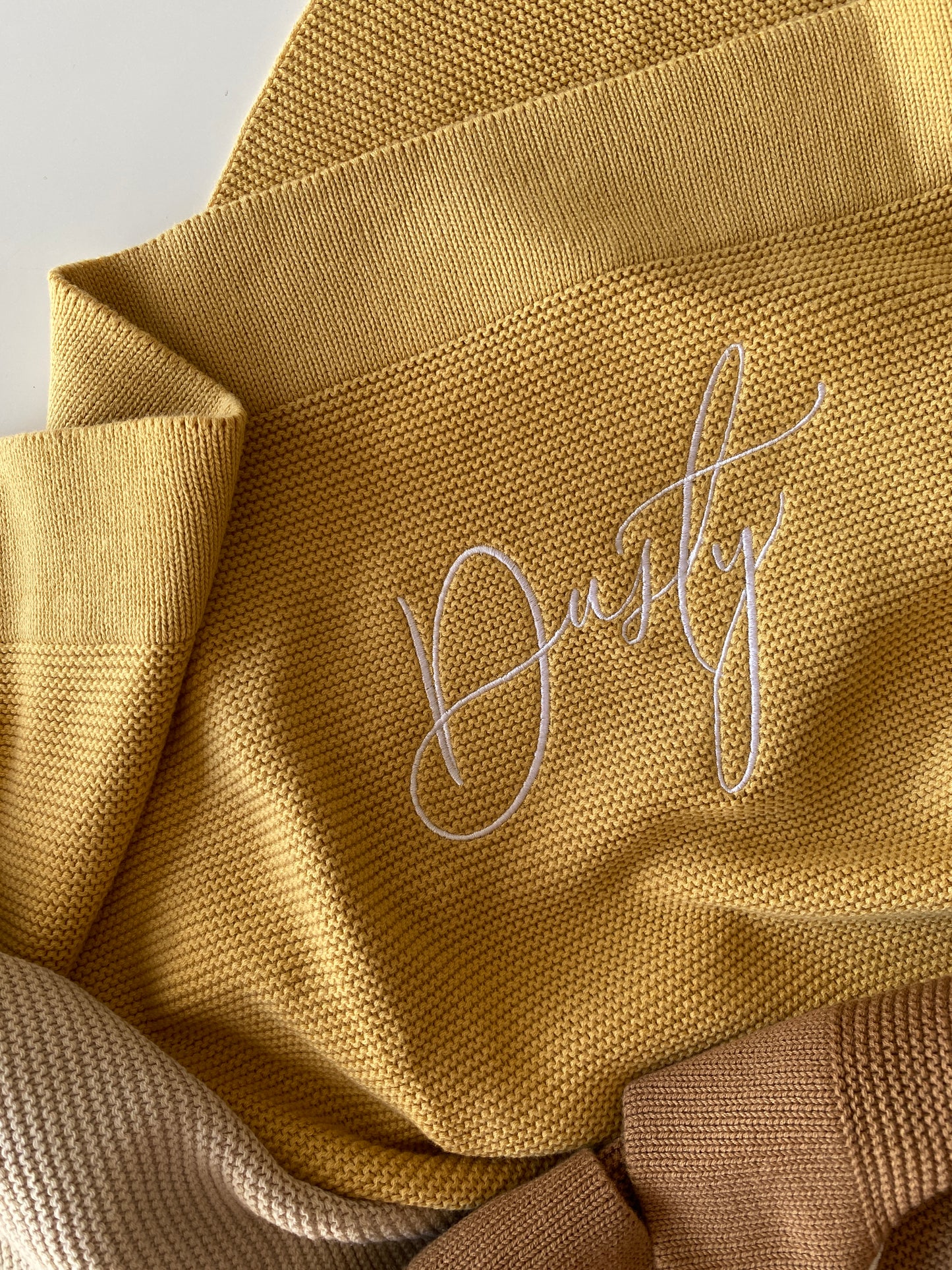 Personalised Baby Blanket - Mustard