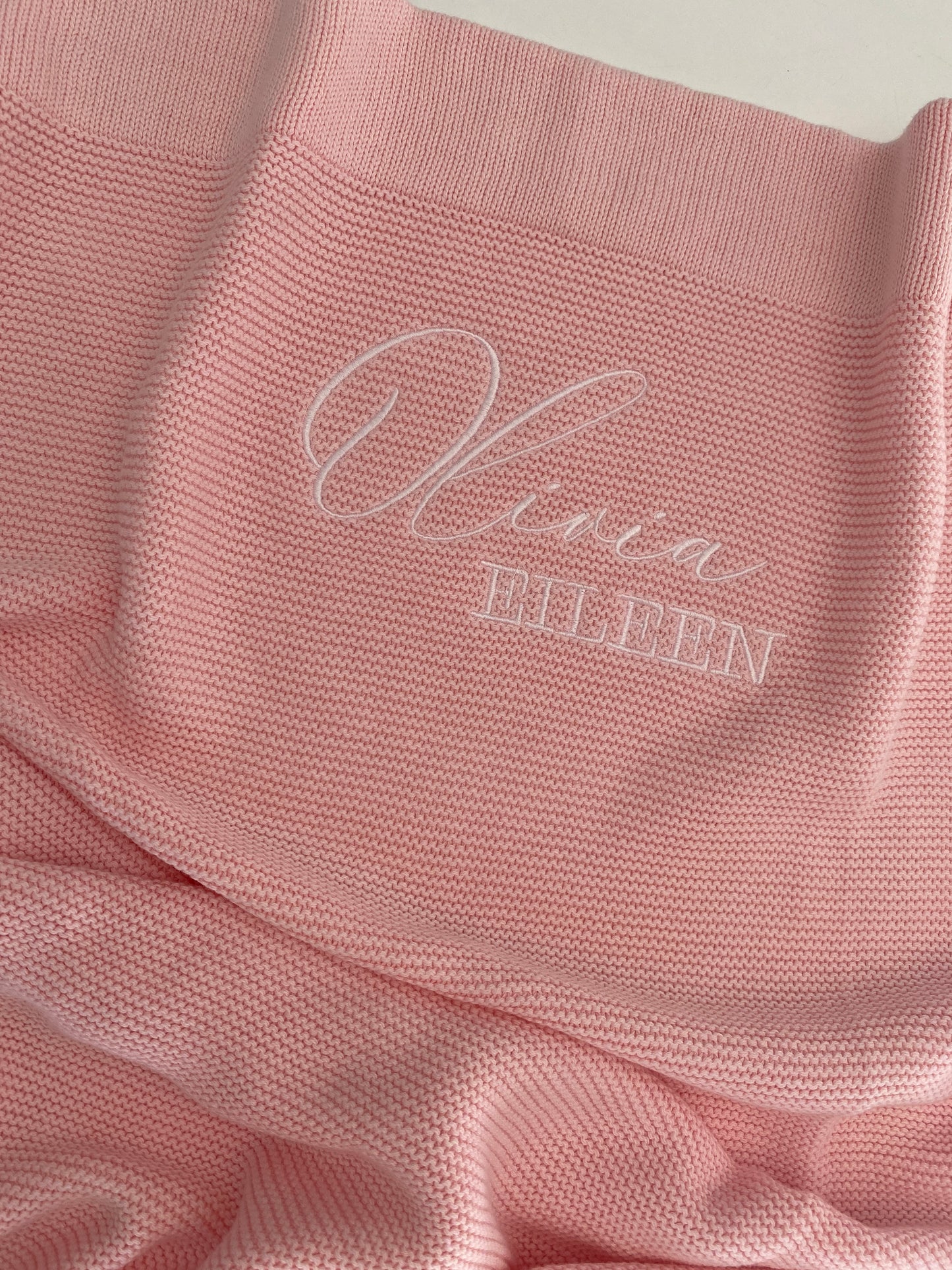 Personalised Baby Blanket - Baby Pink 2 Names