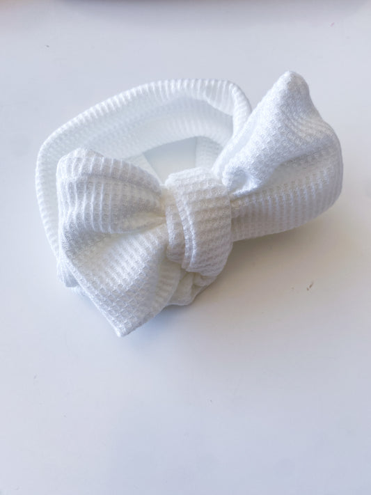 Top knot head band - White
