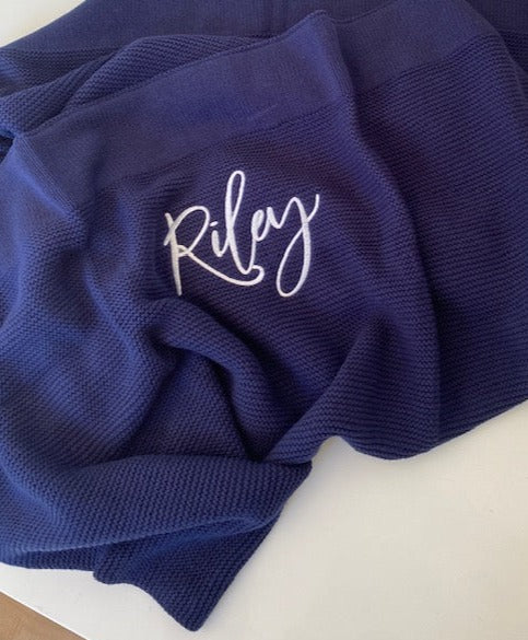 Personalised Baby Blanket - Navy