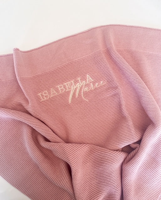 Personalised Baby Blanket - Dusty Pink