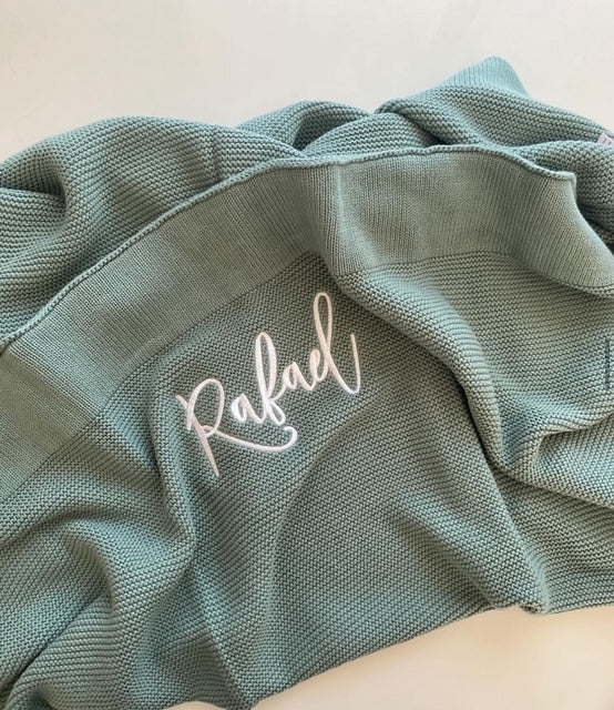 Personalised Baby Blanket - Sage