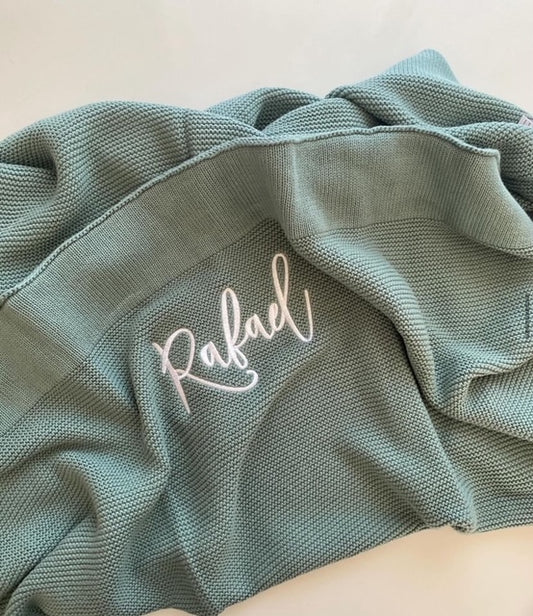 Personalised Baby Blanket - Sage