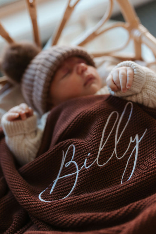 Personalised Baby Blanket -Chocolate